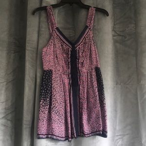 Free People Floral Top Blue Pink